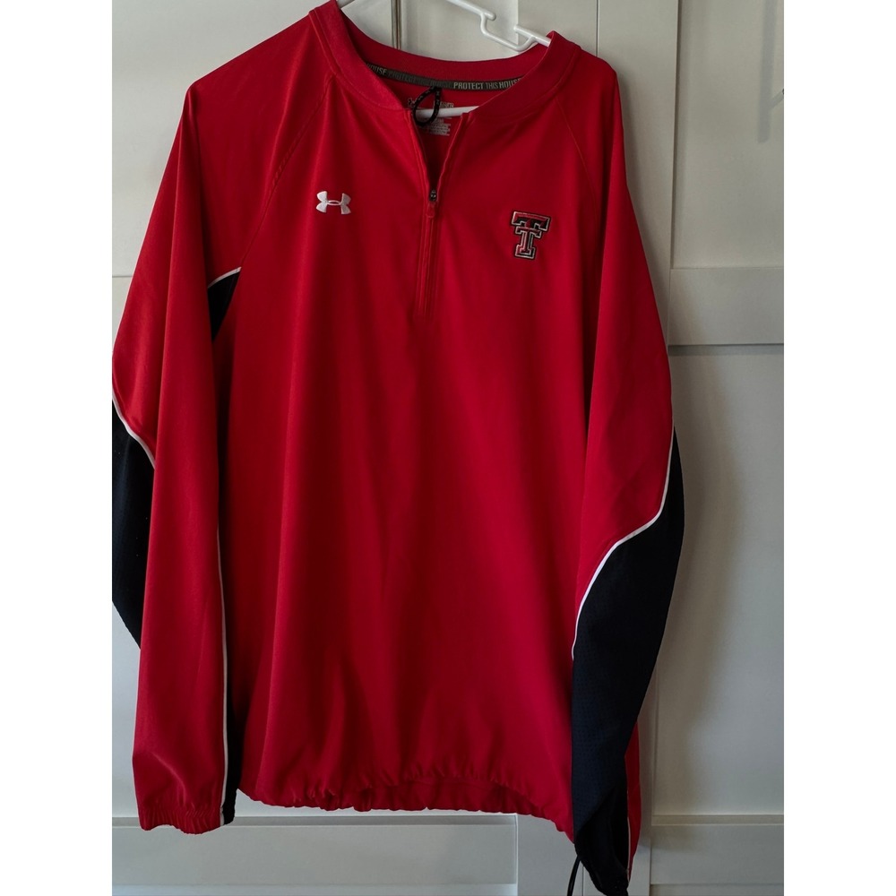 Under Armour Mens Texas Tech Red Raiders Quarter Zip Windbreaker Red XL Loose